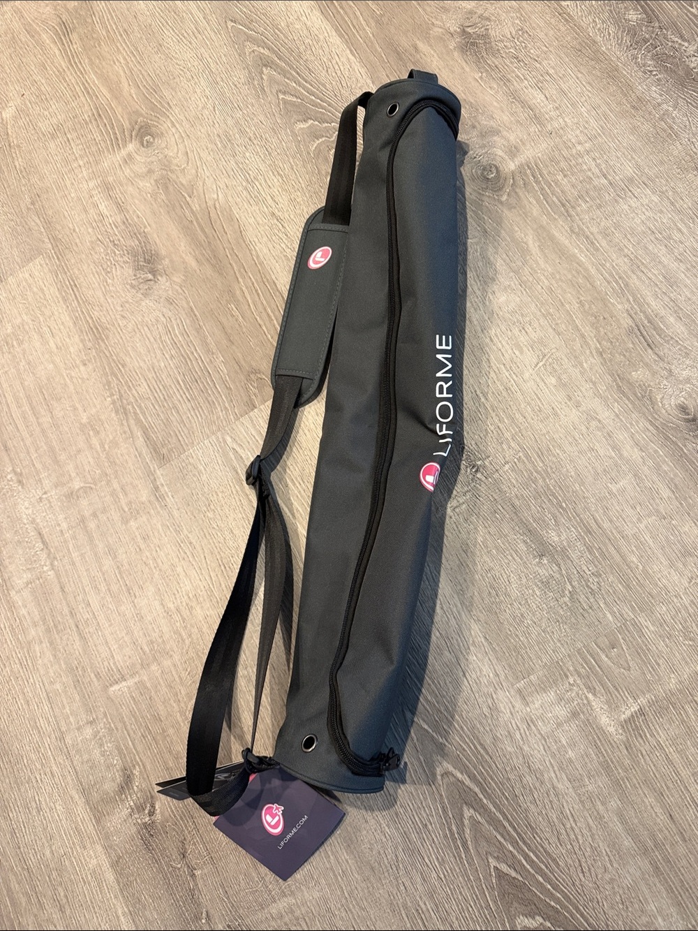 LIFORME Black Duffel-Style Yoga Mat Carry Bag with Shoulder Strap